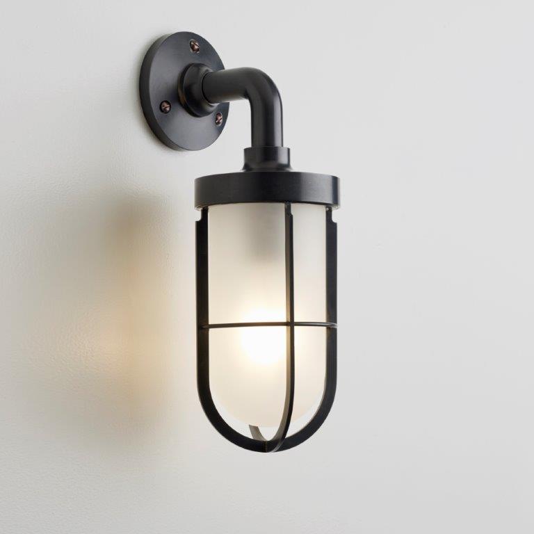 N010 - Docklight Wall Dark Bronze Clear Frosted Nautic Collection Tekna Lighting
