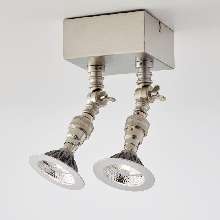 N048 - Lilley Spot Twin Brushed Nickel Nautic Collection Tekna Lighting
